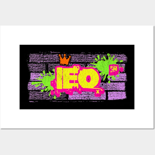 Leo Retro Graffiti Neon 80s Zodiac Birthday Astrology Sign Wall Art by Lavender Celeste